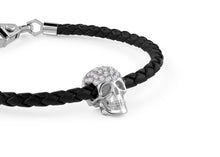 Laden Sie das Bild in den Galerie-Viewer, Philipp Plein Herren Armband Leder Edelstahl silber PLEIN ENIGMA PJOEA13BU