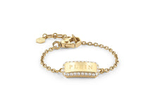 Laden Sie das Bild in den Galerie-Viewer, Philipp Plein Damen Armband Armkette Edelstahl IP Gold PLEIN TAG PJQEA09BU