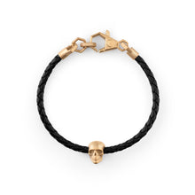 Laden Sie das Bild in den Galerie-Viewer, Philipp Plein Herren Armband Leder Edelstahl IP Gold LINKED PJYEA14BU