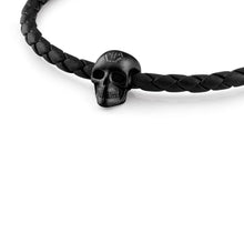 Laden Sie das Bild in den Galerie-Viewer, Philipp Plein Herren Armband Leder Edelstahl IP Black LINKED PJYEA15BU