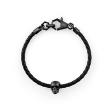 Laden Sie das Bild in den Galerie-Viewer, Philipp Plein Herren Armband Leder Edelstahl IP Black LINKED PJYEA15BU