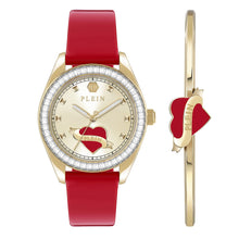 Laden Sie das Bild in den Galerie-Viewer, Philipp Plein Damen Uhr Analog Quarz PLEIN VALENTINE PW2BA0825 Leder + Armkette