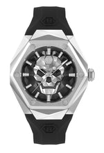 Laden Sie das Bild in den Galerie-Viewer, Philipp Plein Herren Uhr Analog Quarz THE $KULL SPIKES PWPWA0124 Silikon