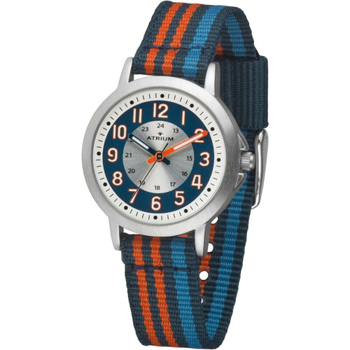 ATRIUM Kinder-Armbanduhr Analog Quarz Jungen Nylon A50-12 dunkelblau orange