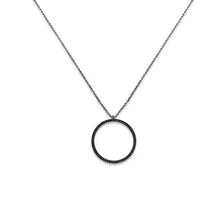 Laden Sie das Bild in den Galerie-Viewer, Kurshuni Halskette Kette Torus Silber schwarz BL197A-2