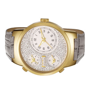 Esprit Collection Damen Uhr Armbanduhr Polydora Smoky Gold Leder EL190482F07-1