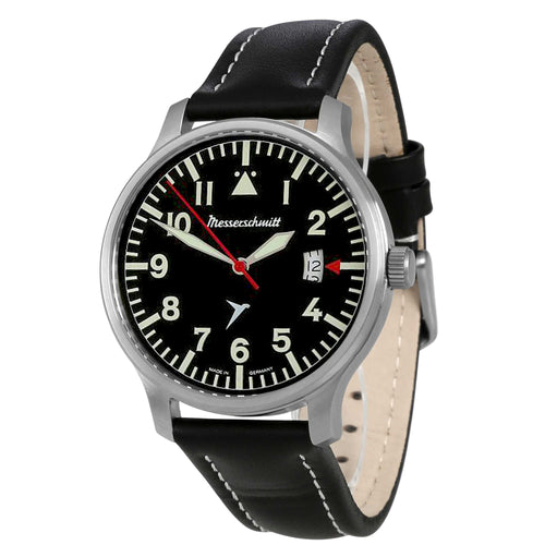 Aristo Herren Messerschmitt Uhr Fliegeruhr ME-6335L Leder