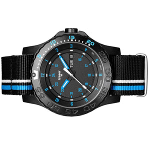 Traser Herren Uhr Analog Quarz H3 Blue Infinity P66 Textilband SW/Blau 105545