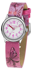 Laden Sie das Bild in den Galerie-Viewer, JACQUES FAREL Kinder-Armbanduhr Analog Quarz Mädchen Kunstleder HCC 432 rosa