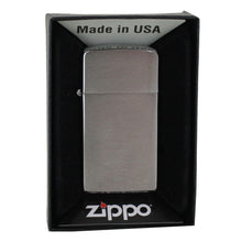 Laden Sie das Bild in den Galerie-Viewer, Zippo Feuerzeug Modell Slim 1027.009 brushed chrome