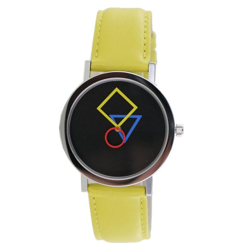 Aristo Bauhaus Damen Uhr Edelstahl 4D86G Leder gelb