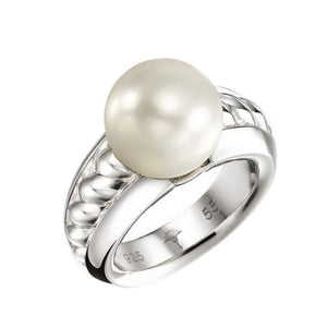 Joop Damen Ring Silber JPRG90493A550 Gr. 55 (17,5 mm Ø) Perle weiss