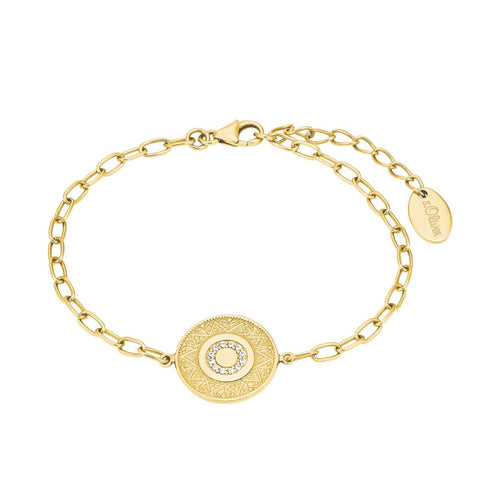 s.Oliver Jewel Damen Armband Armkette Silber gold Zirkonia Münze 2027622