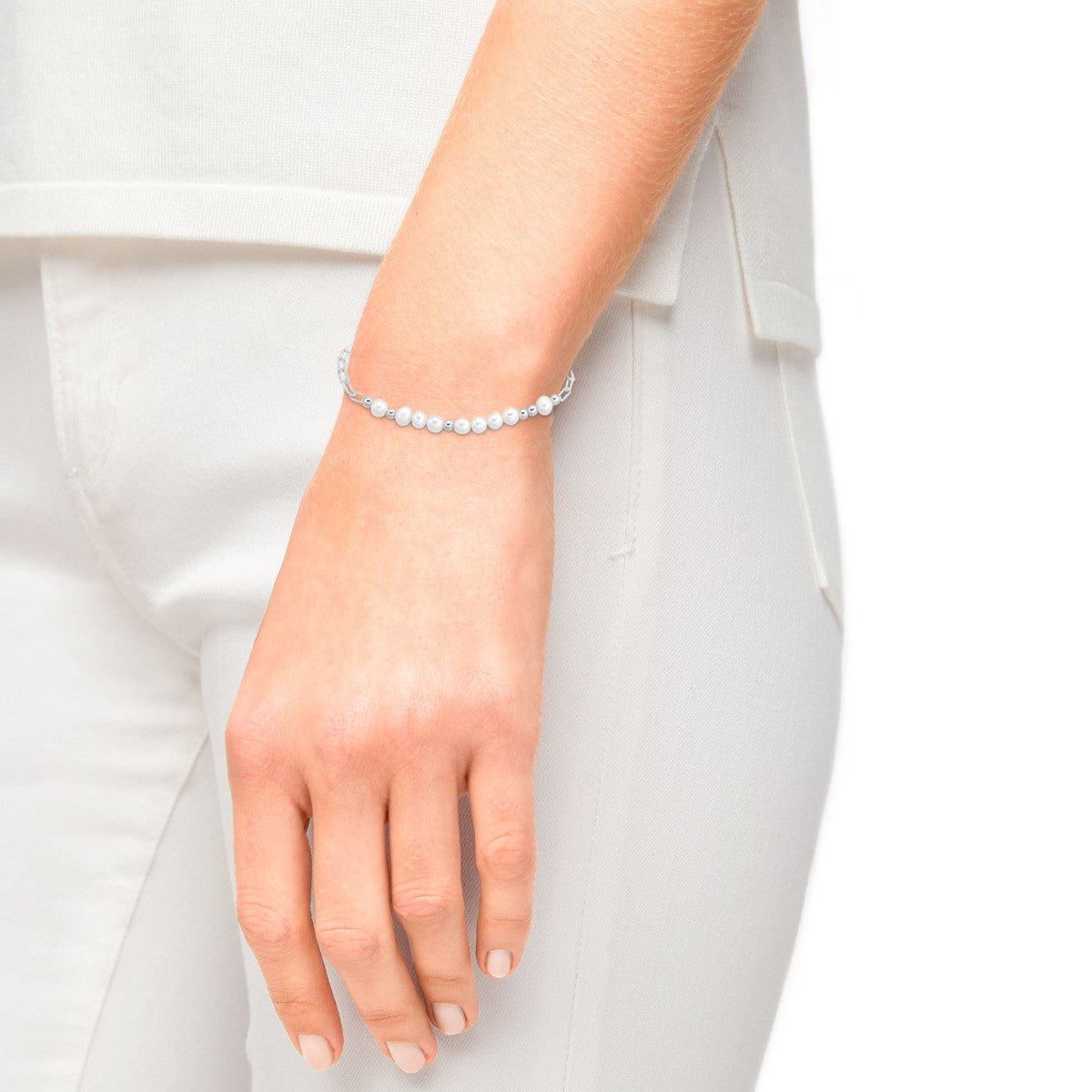 s.Oliver Jewel Damen Armband Armkette Silber Perlen 2034891 – Preiswert24 | Edelstahlarmbänder