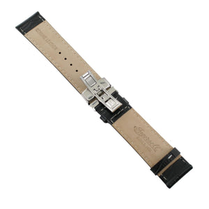 Ingersoll Ersatzband für Uhren Leder schwarz Kroko Faltschl. 24 mm