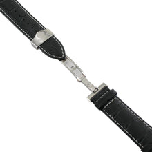 Laden Sie das Bild in den Galerie-Viewer, Ingersoll Ersatzband für Uhren Leder schwarz Kroko Faltschl. 24 mm
