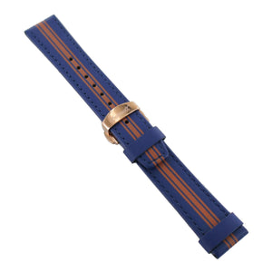 Ingersoll Ersatzband für Uhren Leder blau / orange Faltschl. Rosé 22 mm