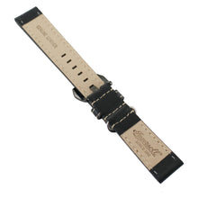 Laden Sie das Bild in den Galerie-Viewer, Ingersoll Ersatzband für Uhren Leder schwarz Naht weiss Dornschließe sw 22 mm