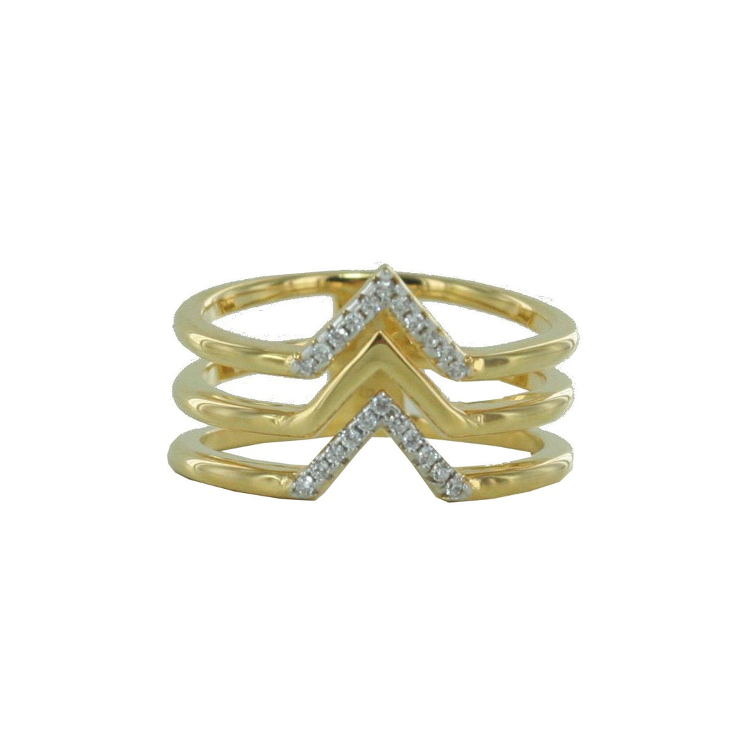 Esprit Damen Ring Edelstahl Gold JW52894 Zirkonia Gr. 18 ESRG02611C180