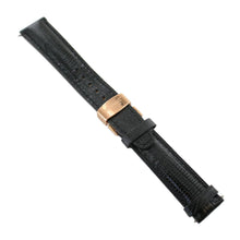 Laden Sie das Bild in den Galerie-Viewer, Ingersoll Ersatzband für Uhren Leder schwarz Eidechsen Faltschließe Rosé 20 mm