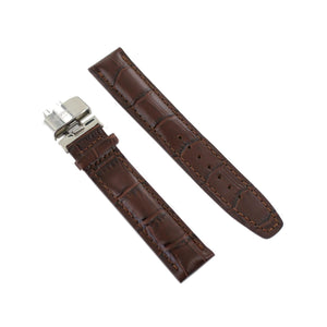 Ingersoll Ersatzband für Uhren Leder dunkelbraun Kroko Faltschl. Si 21 mm