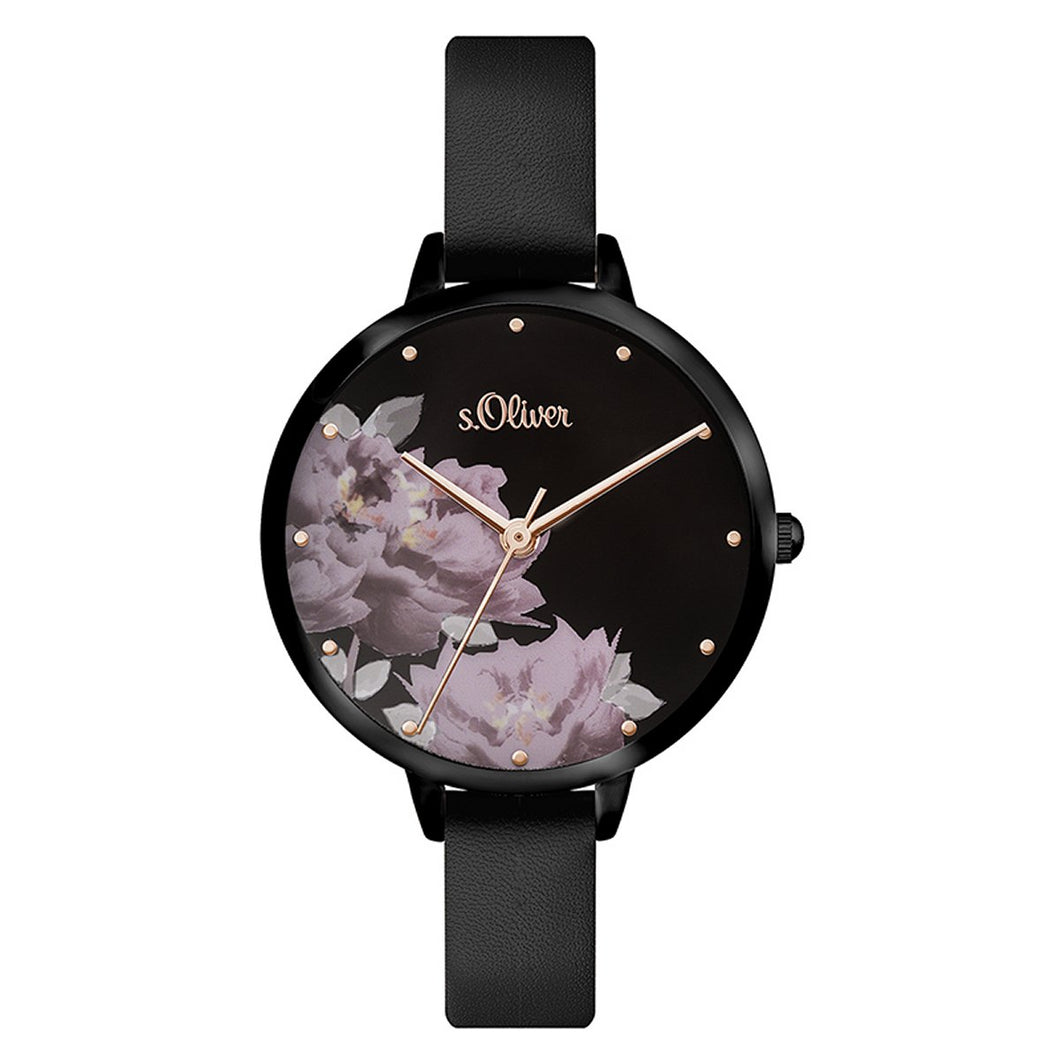 s.Oliver Damen Uhr Armbanduhr Leder SO-3538-LQ