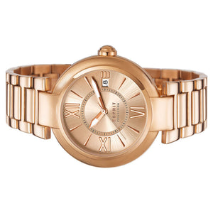 Esprit Damen Uhr Armbanduhr Aletheia roségold Edelstahl EL102012F06