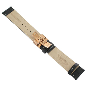 Ingersoll Ersatzband für Uhren Leder schwarz Kroko Naht ws Faltschl. Rosé 22 mm