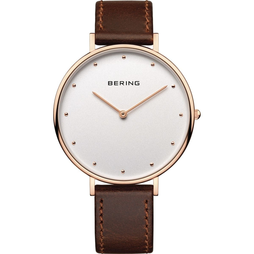 Bering Damen Uhr Armbanduhr Slim Classic - 14839-564-1 Leder