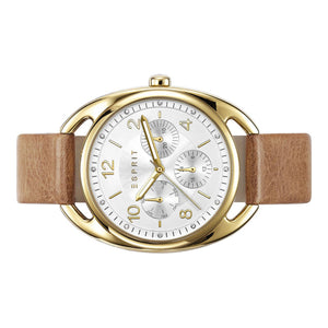Esprit Damen Uhr Armbanduhr Annie Leder Gold ES108172002