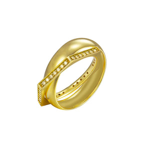 Joop Damen Ring Silber Gold Zirkonia Edged JPRG90779B