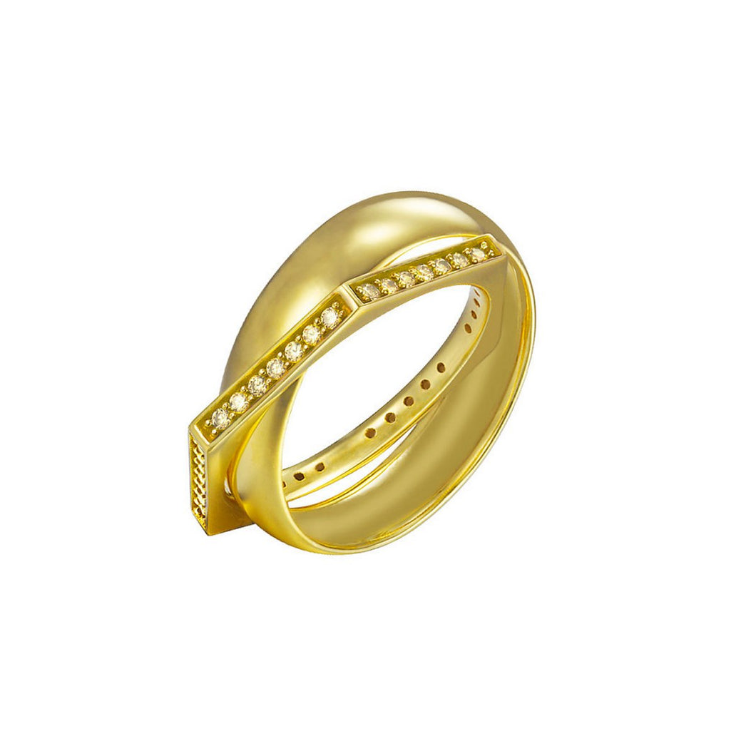 Joop Damen Ring Silber Gold Zirkonia Edged JPRG90779B