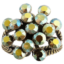 Laden Sie das Bild in den Galerie-Viewer, Konplott Ring Magic Fireball green crystal antique brass