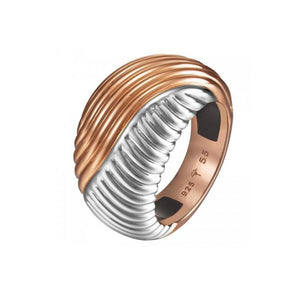 Joop Damen Ring Edelstahl Silber Rosé Waves JPRG10609A