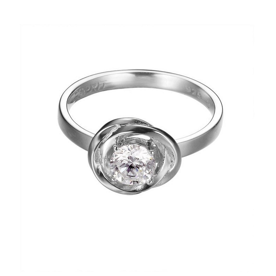Esprit Damen Ring Silber Zirkonia Solotwist ESRG92316A1