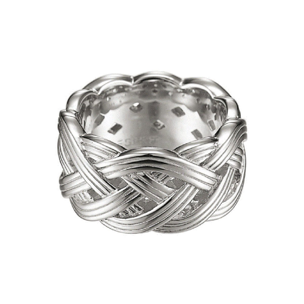 Esprit Damen Ring Silber Zirkonia Pure Rope ESRG91513A1