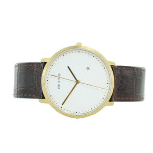 Bering Herren Uhr Armbanduhr Slim Classic - 11139-534 Leder kroko