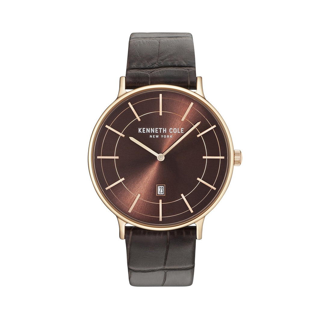 Kenneth Cole New York Herren Uhr Armbanduhr Leder KC15057013