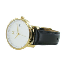 Laden Sie das Bild in den Galerie-Viewer, MVMT Signature Damen Uhr Armbanduhr Gold Black MF01-GBL Leder