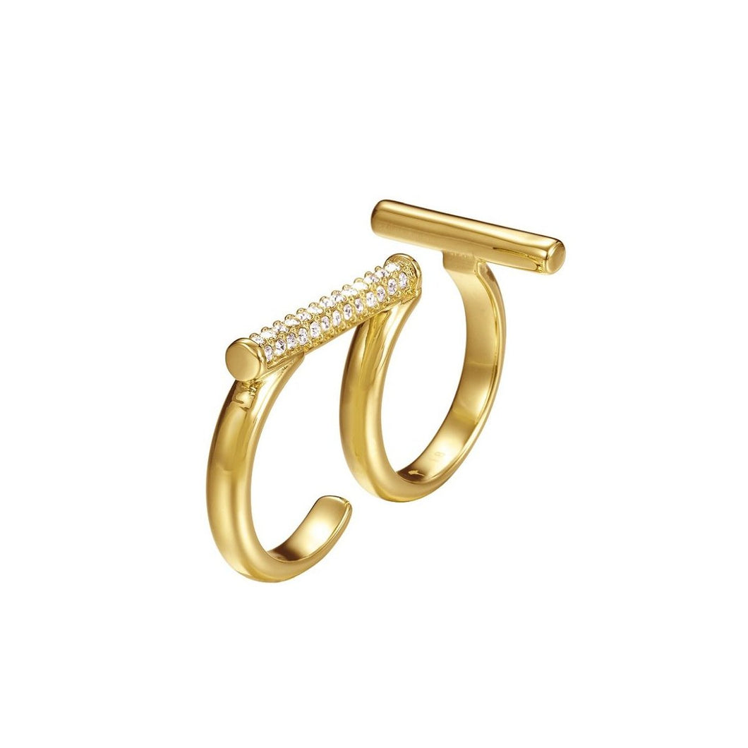 Joop Damen Ring Edelstahl gold Delicate Doppelring JPRG00006B1