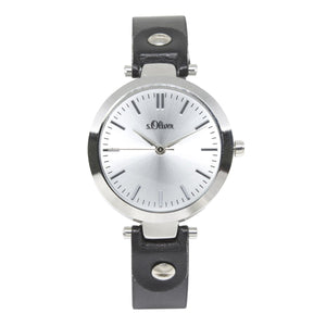 s.Oliver Damen-Armbanduhr Analog Quarz Leder SO-15093-LQR