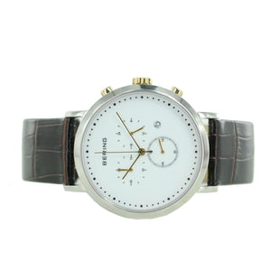 Bering Herren Uhr Armbanduhr Chronograph - 10540-534 Leder