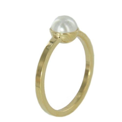 Skagen Damen Ring gold Perle weiss JRSG035 S6 Gr. 52 (16,5)