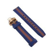 Laden Sie das Bild in den Galerie-Viewer, Ingersoll Ersatzband für Uhren Leder blau / orange Faltschl. Rosé 22 mm