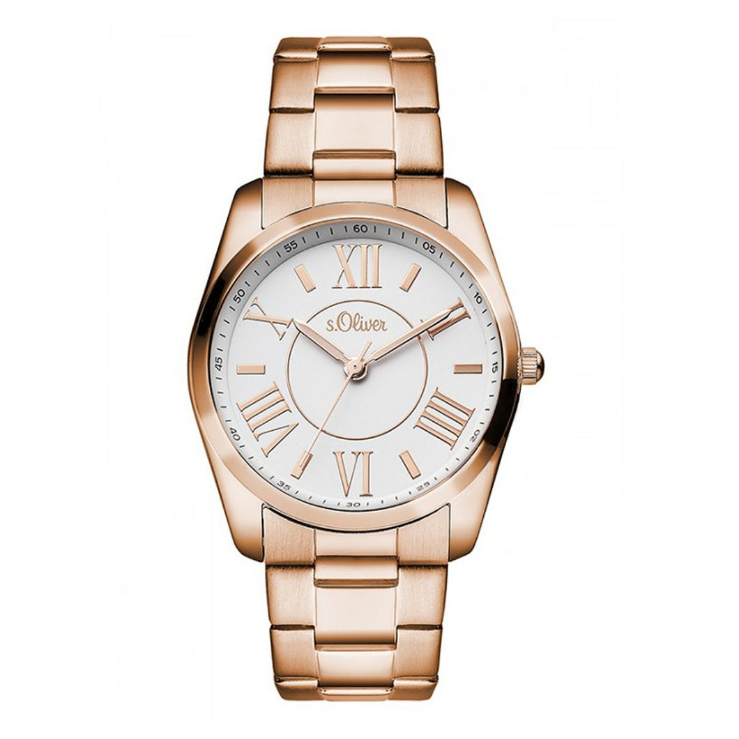 s.Oliver Damen Uhr Armbanduhr SO-3087-MQ roségoldfarben