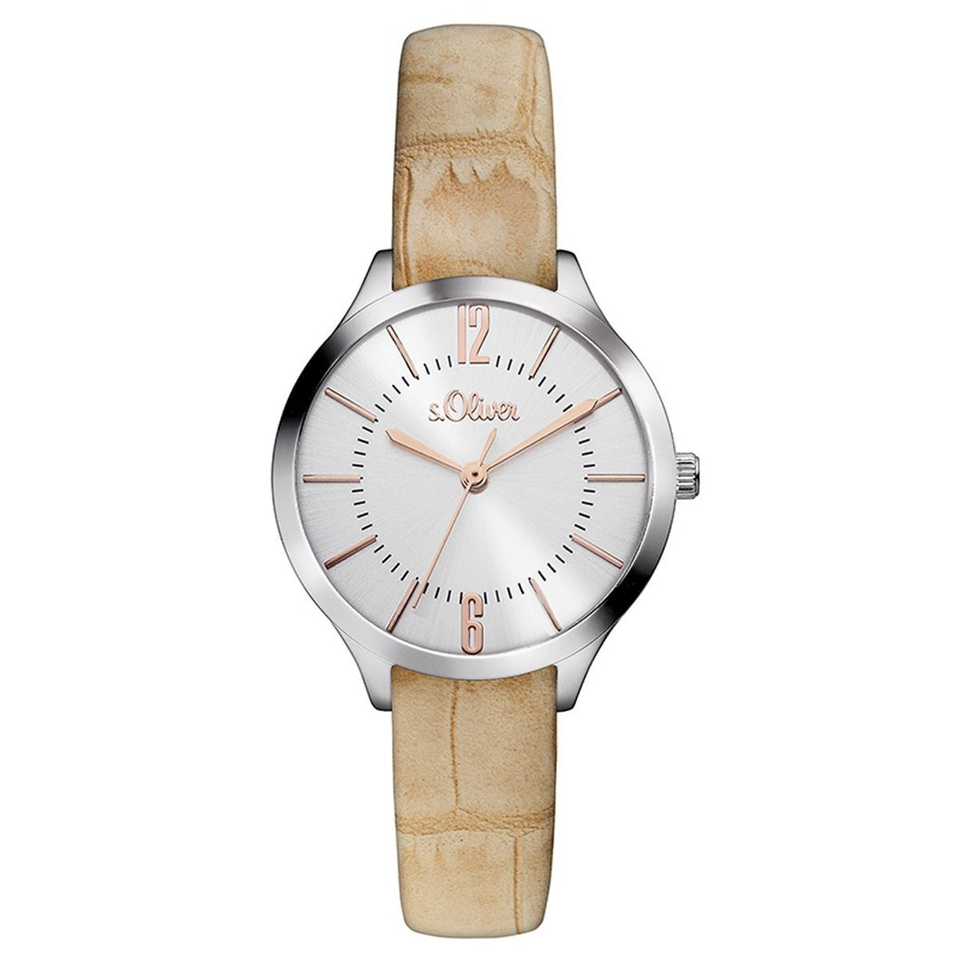 s.Oliver Damen Uhr Armbanduhr Leder SO-3123-LQ