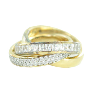 Esprit Collection Damen Ring Silber Gold Zirkonia Tridelia Gr.18 ELRG92258C180