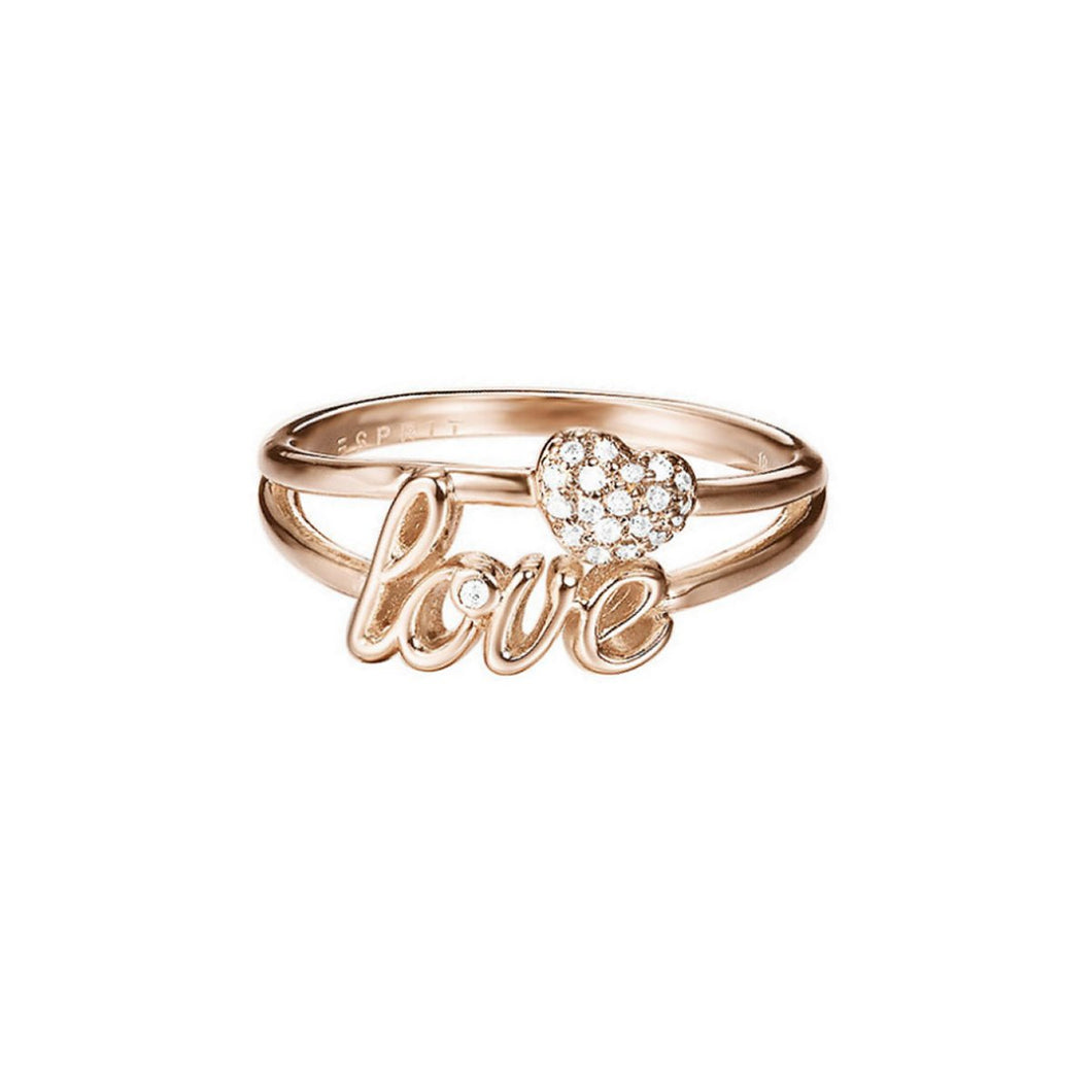 Esprit Damen Ring Messing JW52882 Rosé LOVE/Herzen ESRG02773C1