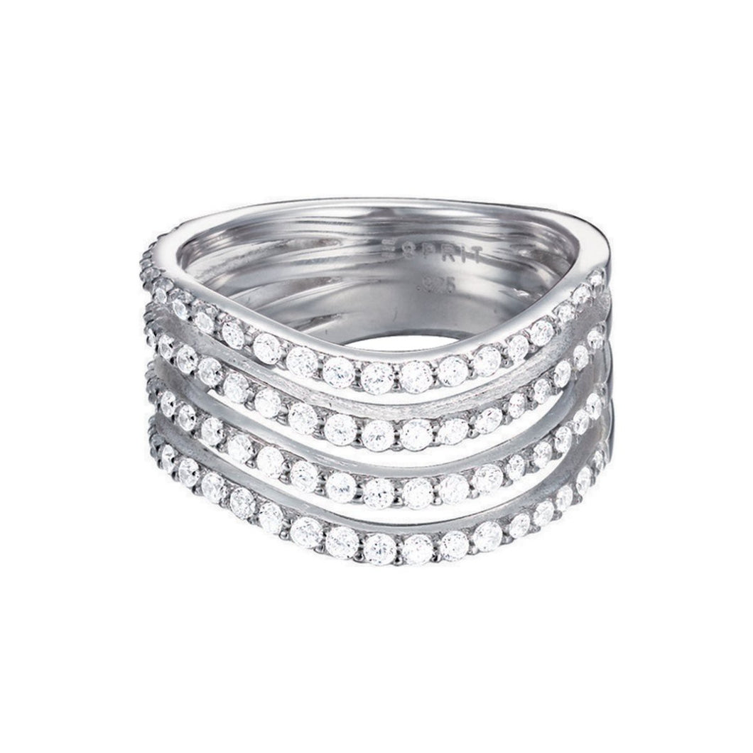 Esprit Damen Ring Silber Zirkonia Gleaming ESRG92823A1