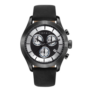 Esprit Herren Uhr Armbanduhr Matthew black Leder ES108411002